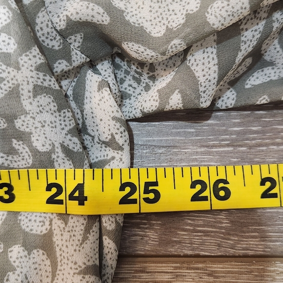 Lucky Brand Floral Boho Women's Sheer Top - Gray Size 2XL - Picture 6 of 9